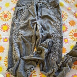 Stylish Gray Embroidered Women's Jeggings